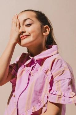 Outlet Blouse Santel | Pink mulberry multi | DAMES Co-ords|Co-ords