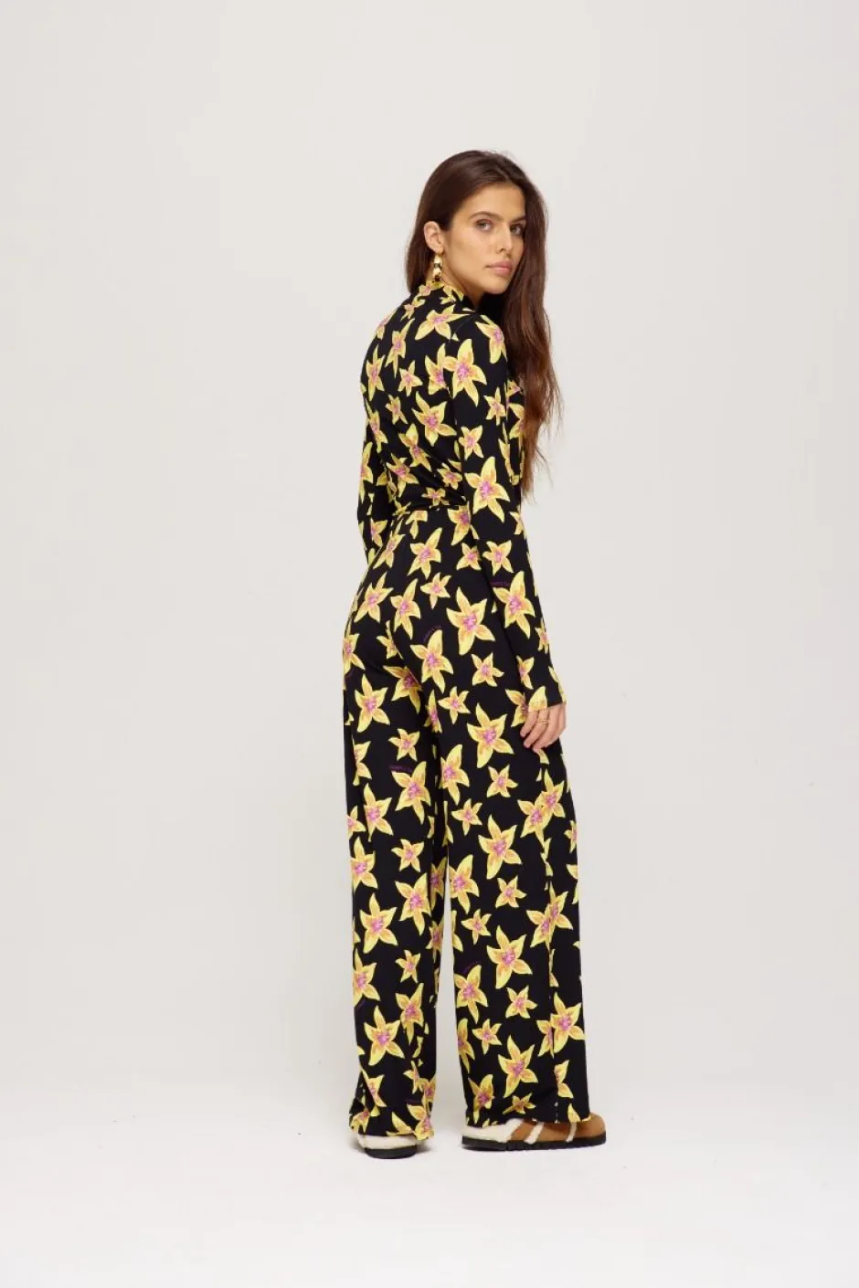 Online Broek Jane | Cheeky flower yellow | Harper & Yve DAMES Co-ords|Broeken