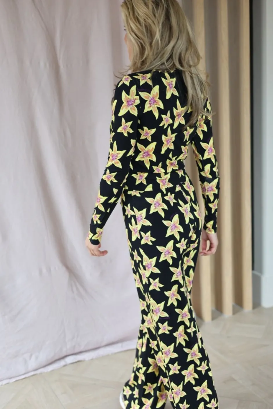 Online Broek Jane | Cheeky flower yellow | Harper & Yve DAMES Co-ords|Broeken