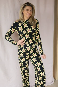 Online Broek Jane | Cheeky flower yellow | Harper & Yve DAMES Co-ords|Broeken