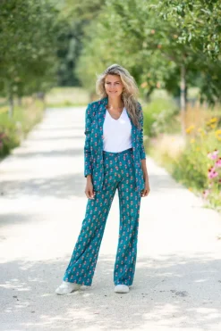 Discount Broek Sam | Wide leg | Tibetan blue | DAMES Broeken