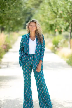 Discount Broek Sam | Wide leg | Tibetan blue | DAMES Broeken