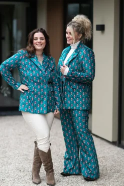 Discount Broek Sam | Wide leg | Tibetan blue | DAMES Broeken