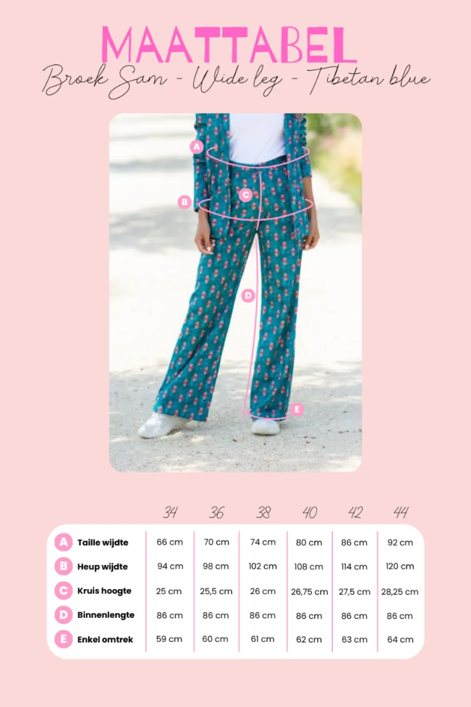 Discount Broek Sam | Wide leg | Tibetan blue | DAMES Broeken