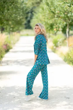 Discount Broek Sam | Wide leg | Tibetan blue | DAMES Broeken