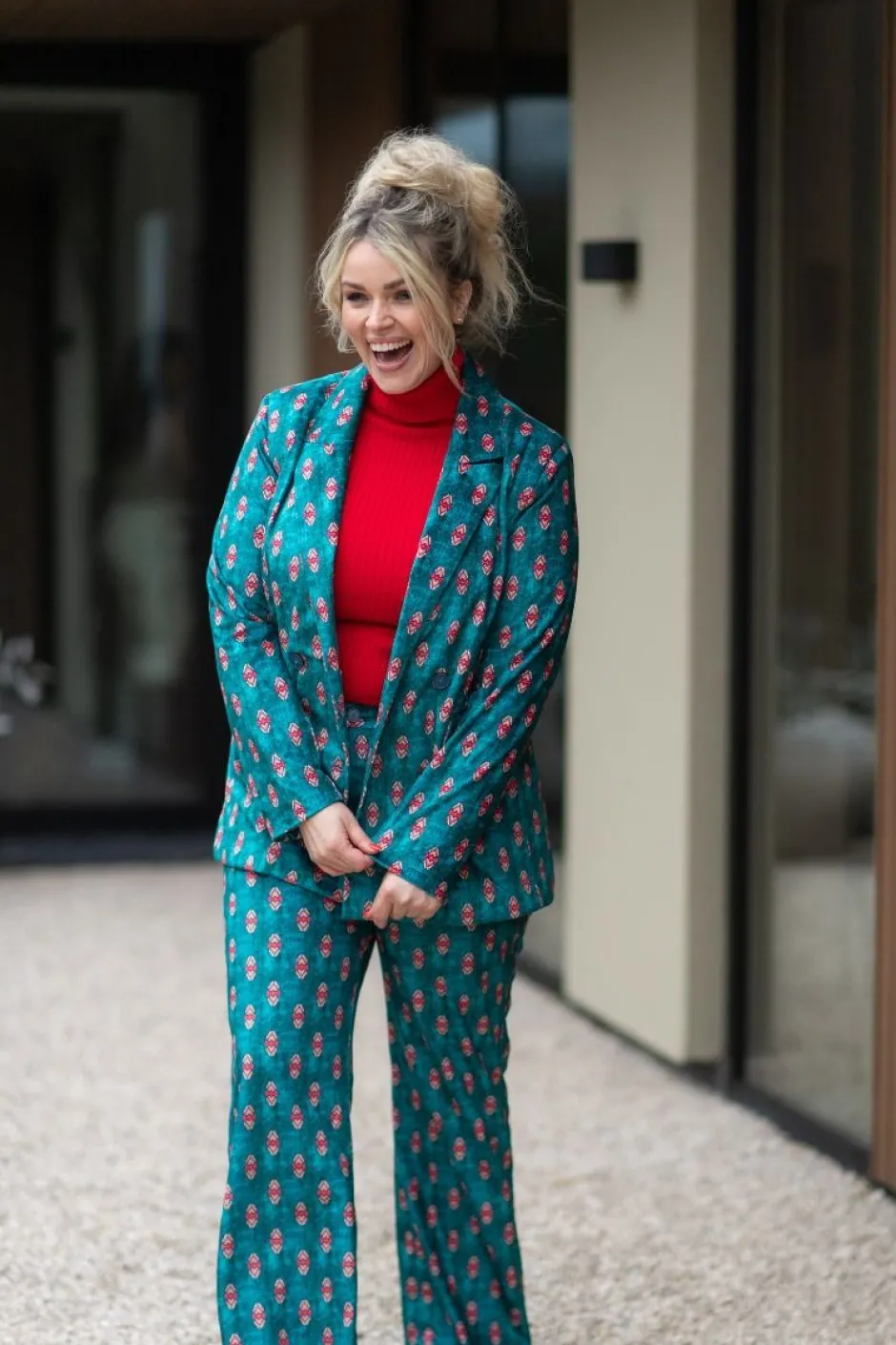 Discount Broek Sam | Wide leg | Tibetan blue | DAMES Broeken