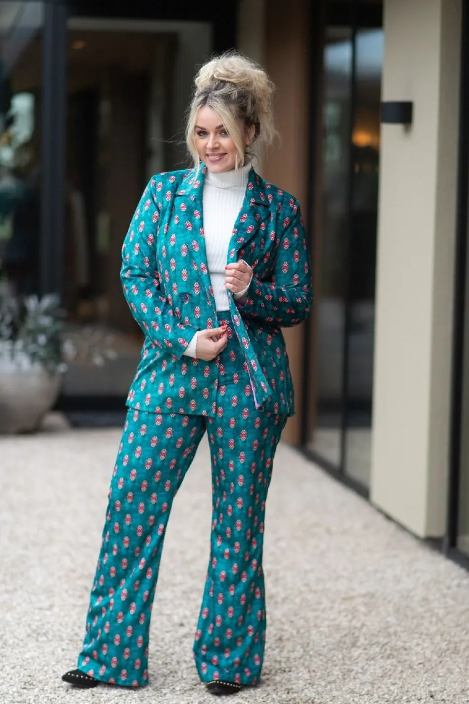 Discount Broek Sam | Wide leg | Tibetan blue | DAMES Broeken