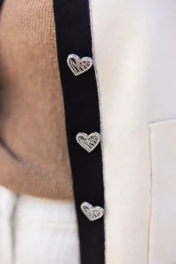 Best Cardigan Bonbon | White & black | DAMES Vesten|Vesten & Truien