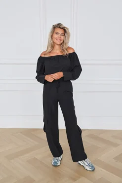 Online Cargo pants Nevada | Black | DAMES Co-ords|Broeken