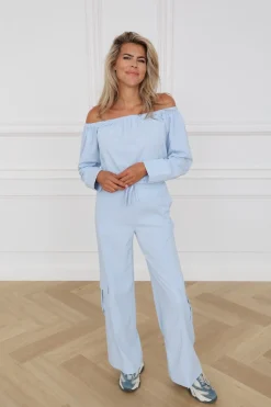Outlet Cargo pants Nevada | Light blue | DAMES Co-ords|Broeken