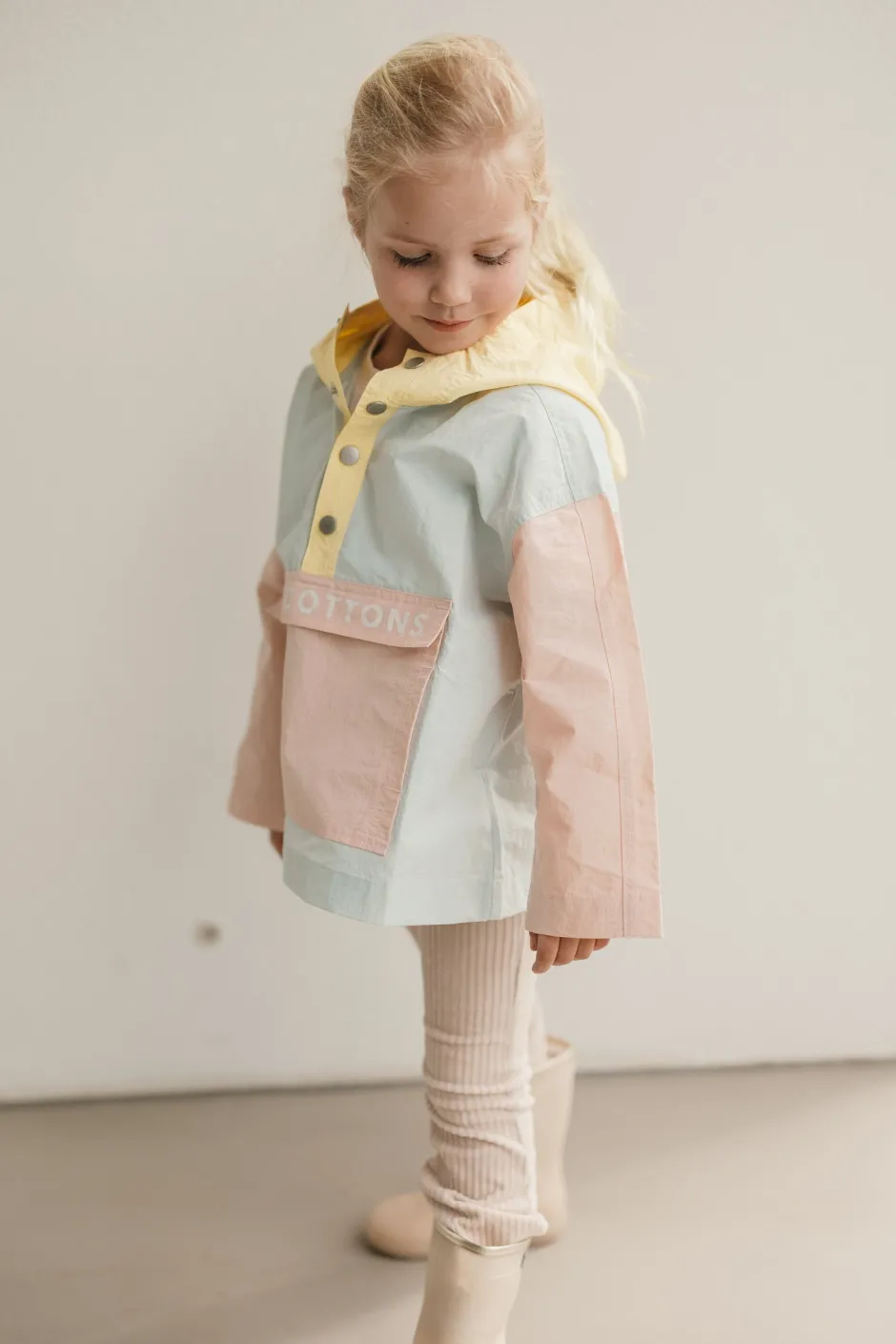 Online Color block jacket | Pastel blue/mellow yellow | Jassen & Jacks