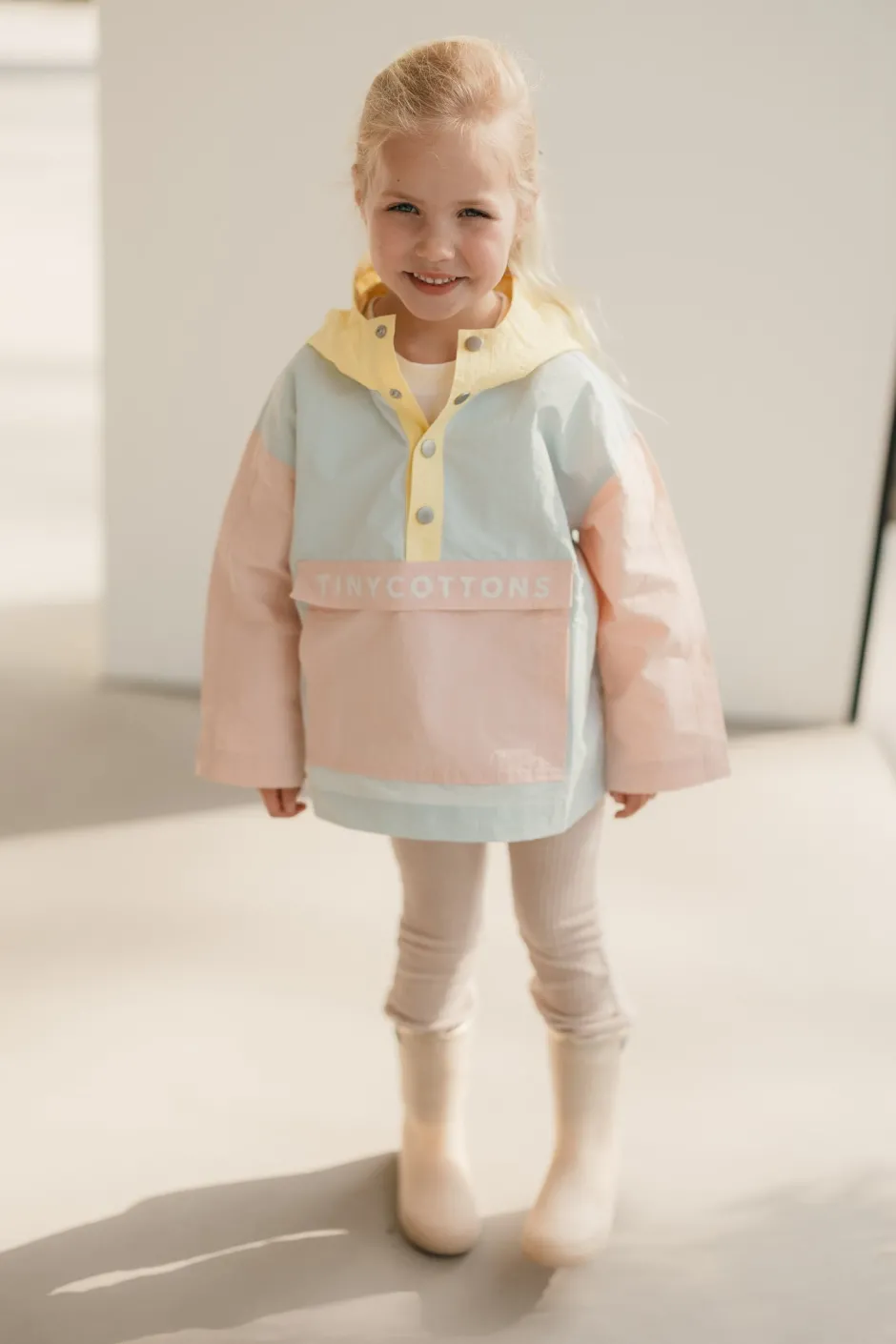 Online Color block jacket | Pastel blue/mellow yellow | Jassen & Jacks