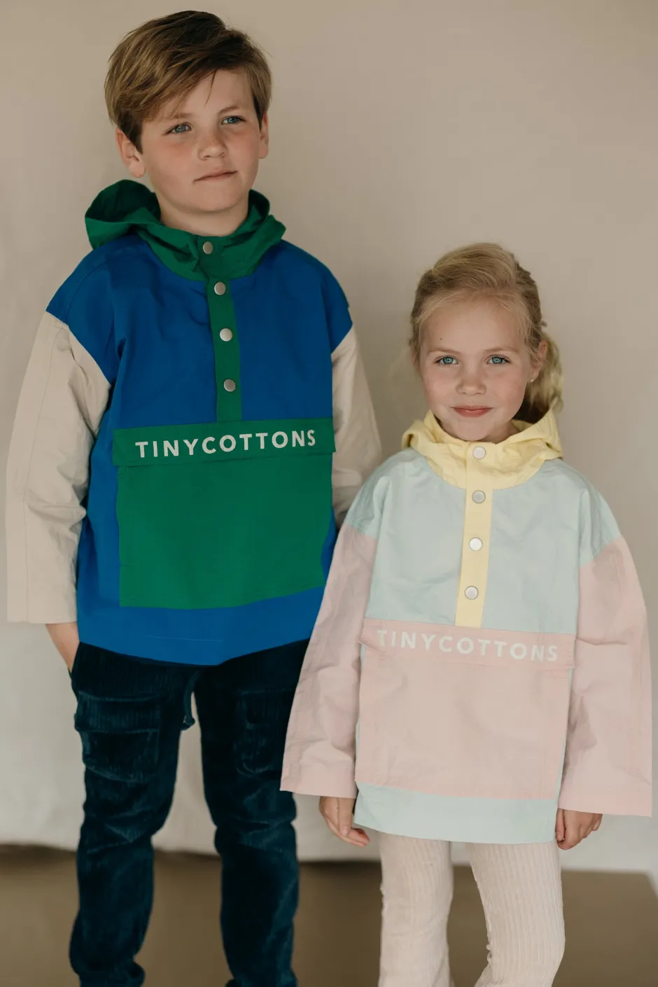 Online Color block jacket | Pastel blue/mellow yellow | Jassen & Jacks