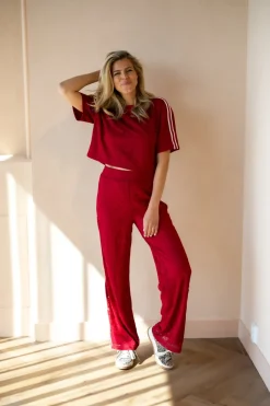 Best Cropped T-shirt Marlowe | Bordeaux | DAMES Co-ords|Tops