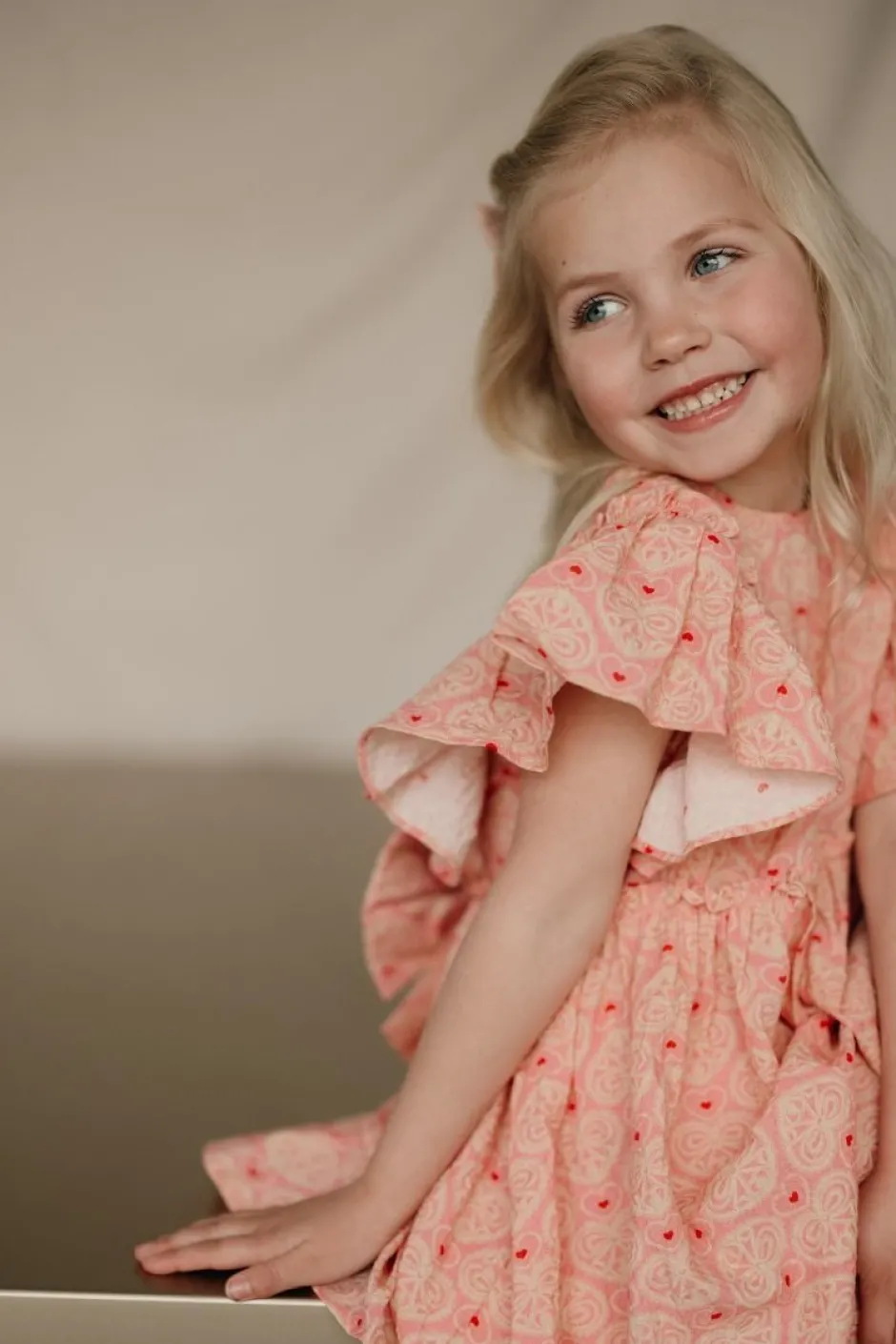 New Dress Ava bow gots | Lacy pink | DAMES Jurken & Salopettes|Jurken