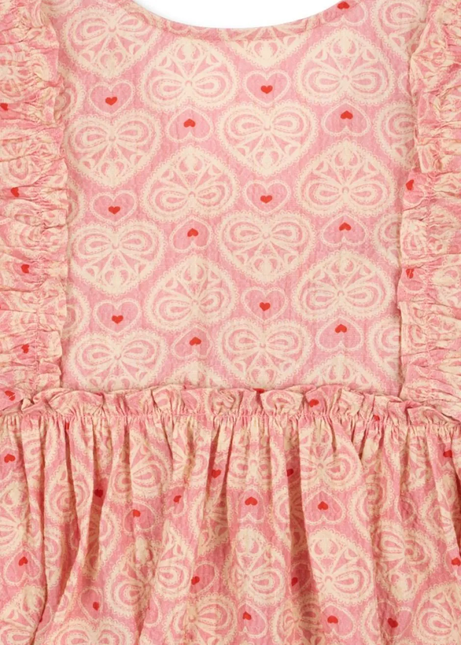 New Dress Ava bow gots | Lacy pink | DAMES Jurken & Salopettes|Jurken