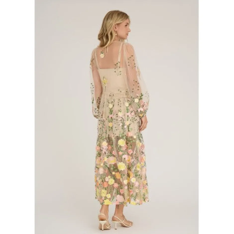 Dress Fuschia | Sand/yellow | DAMES Jurken