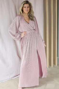 Hot Dress Plissé | Pink champagne | DAMES Jurken|Snøpskes