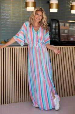 Hot Dress Plissé | Rainbow cake | DAMES Jurken|Snøpskes