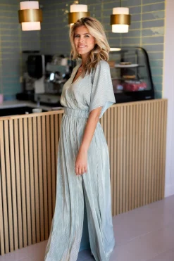 New Dress Plissé | Sparkling mojito | DAMES Jurken|Snøpskes