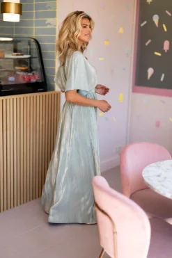 New Dress Plissé | Sparkling mojito | DAMES Jurken|Snøpskes