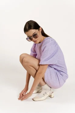 Sale Elisa dress | Relieve lila | DAMES Jurken