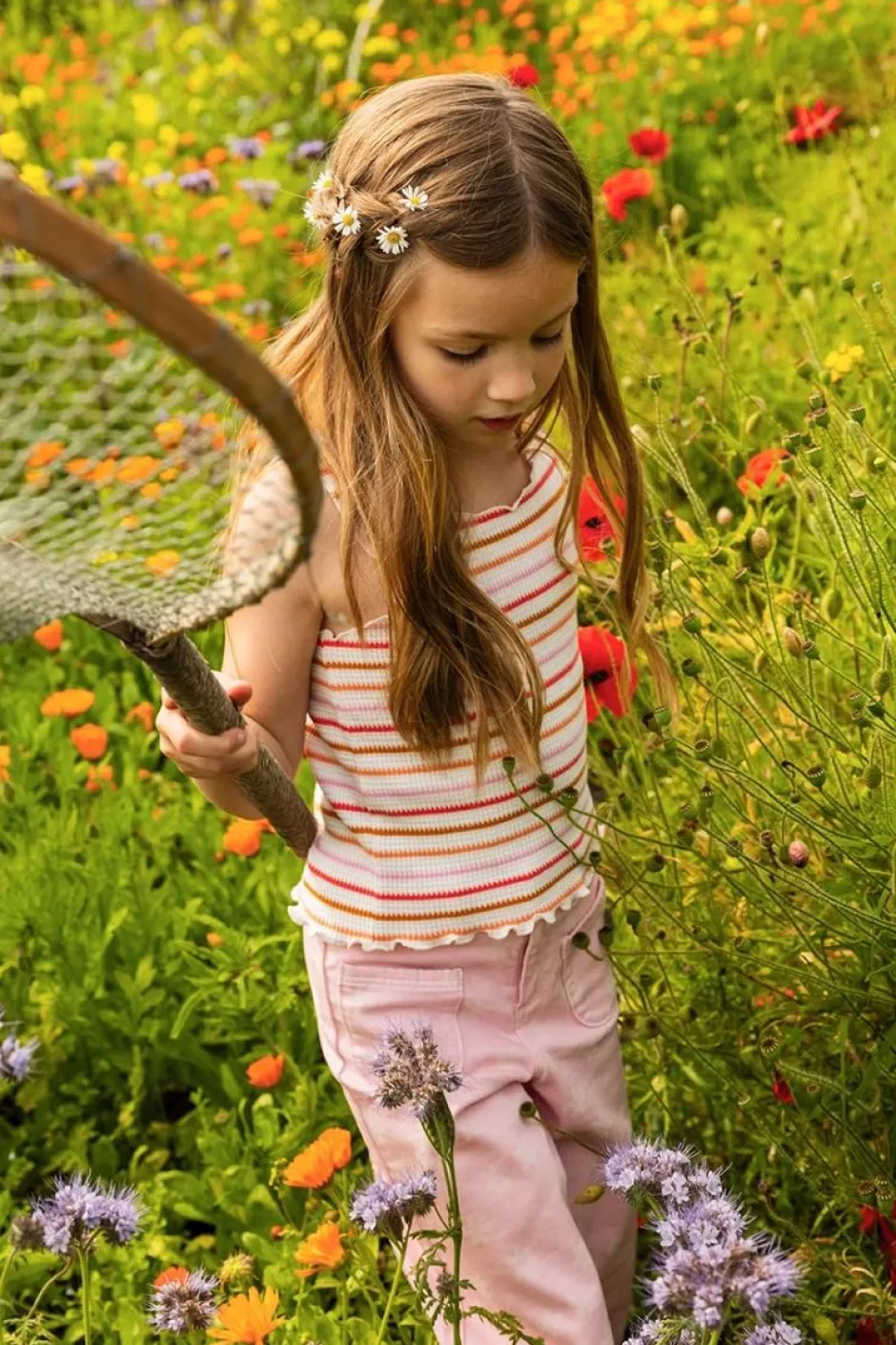 Flare denim pants daisies print | Summer sorbet | Sproet & Sprout DAMES Broeken & Leggings|Broeken
