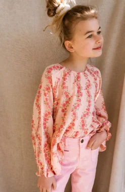 Flare denim pants daisies print | Summer sorbet | Sproet & Sprout DAMES Broeken & Leggings|Broeken