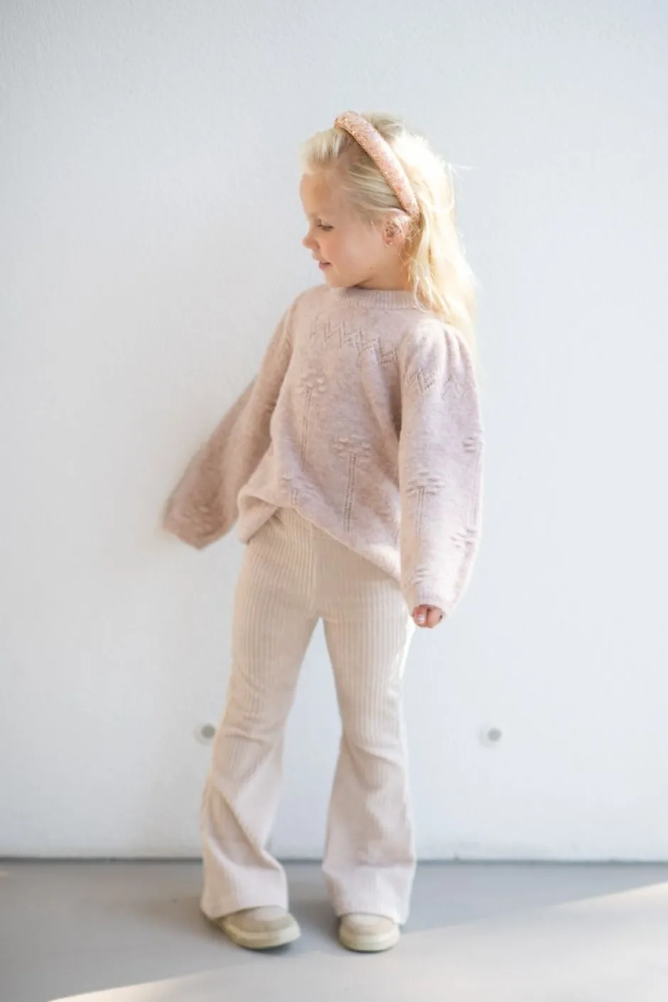 New Flared broek | Rib crème | DAMES Broeken & Leggings|Broeken