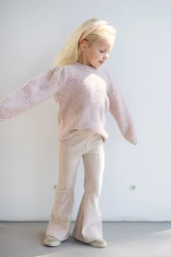 New Flared broek | Rib crème | DAMES Broeken & Leggings|Broeken