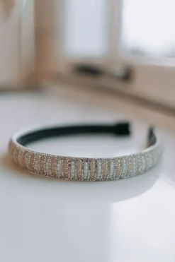 Haarbeugel Rosie | Beaded orange/white DAMES Haaraccessoires|Haaraccessoires