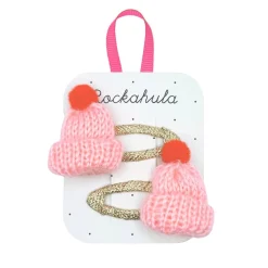 Hot Haarknipjes | Roze warme muts | 2 stuks | Rockahula Haaraccessoires