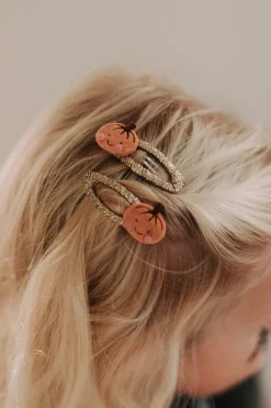 Online Haarknipjes little pumpkin | 2 stuks | Haaraccessoires
