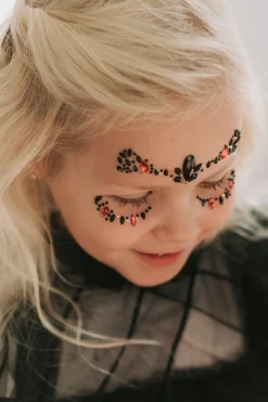 Online Halloween face jewels | Red/black | Haaraccessoires