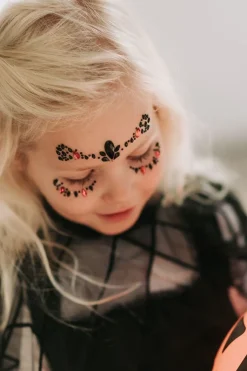 Online Halloween face jewels | Red/black | Haaraccessoires