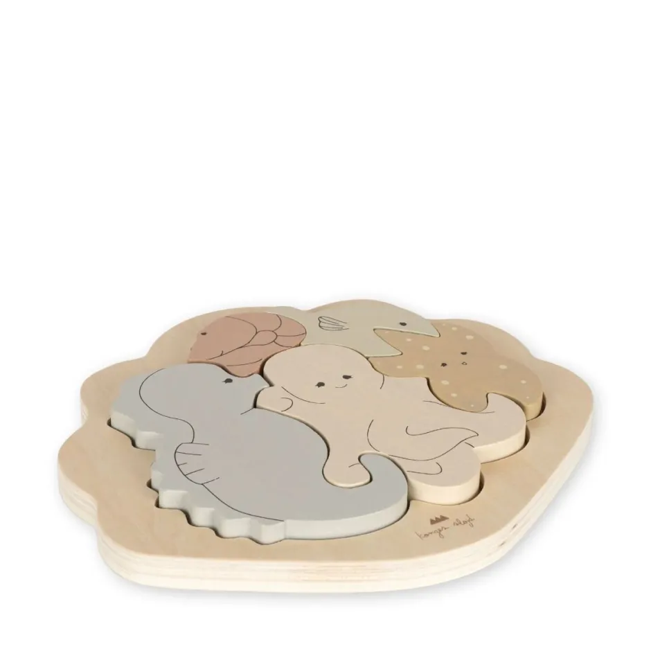 Outlet Houten puzzel zeedieren | Multi | Puzzels|Houten Speelgoed