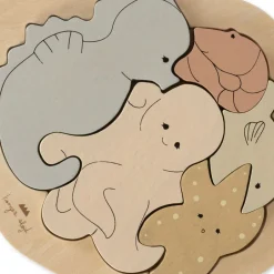 Outlet Houten puzzel zeedieren | Multi | Puzzels|Houten Speelgoed