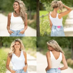 Clearance 4-in-1 Top Jolie | Wit/zand | DAMES Tops