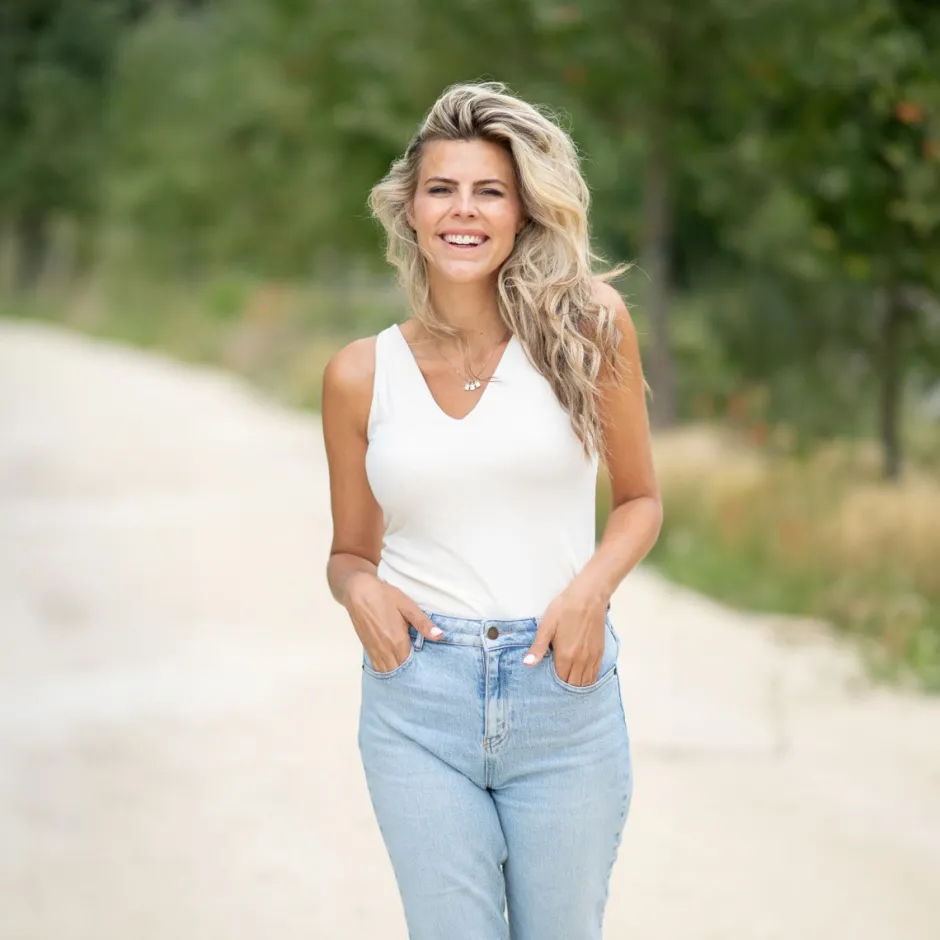 Clearance 4-in-1 Top Jolie | Wit/zand | DAMES Tops