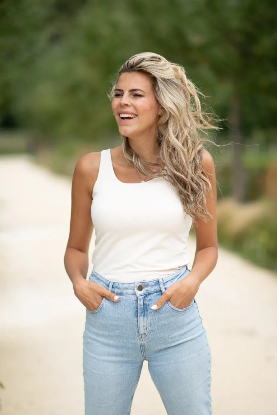 Clearance 4-in-1 Top Jolie | Wit/zand | DAMES Tops