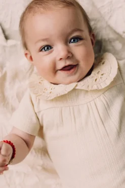 Sale Jersey pointelle bodysuit Yuul | Creme oat | Rompers