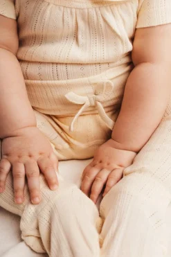 Discount Jersey pointelle legging Catarina | Creme oat | DAMES Broeken & Leggings|Broeken & Leggings