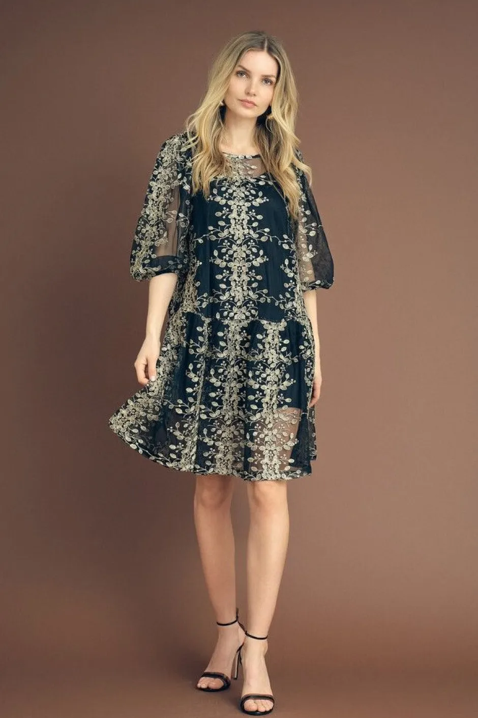 Jurk Fuschia | Black/gold | DAMES Jurken