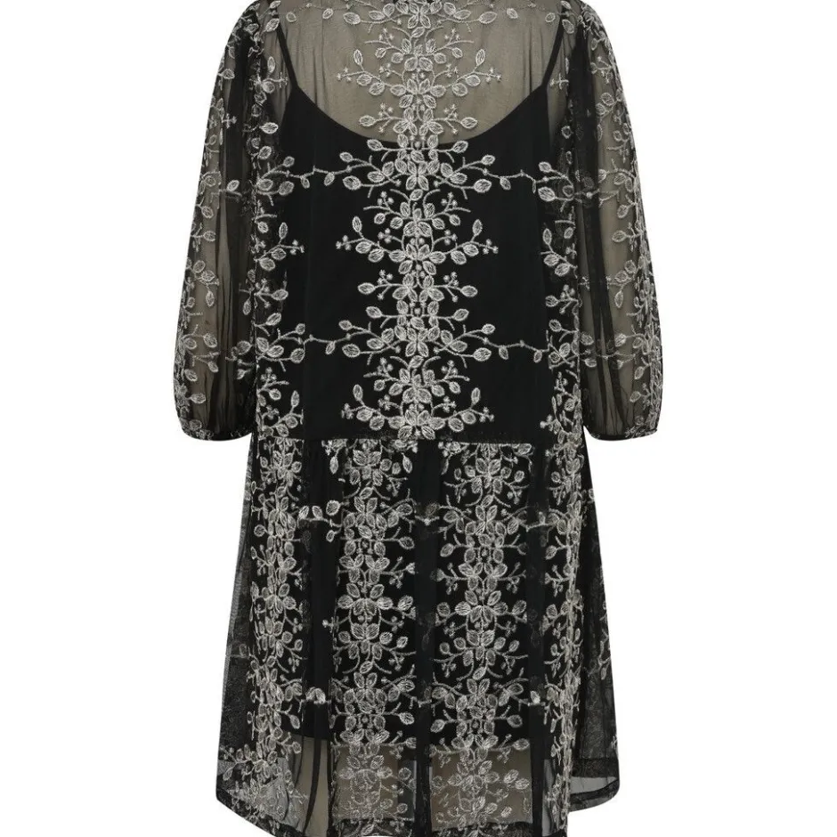 Jurk Fuschia | Black/gold | DAMES Jurken