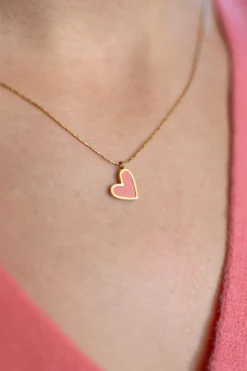 Online Ketting falling in love | Roze/goud | DAMES Sieraden|Snøpskes