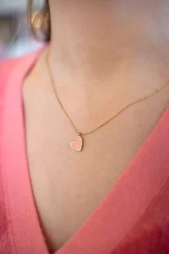 Online Ketting falling in love | Roze/goud | DAMES Sieraden|Snøpskes