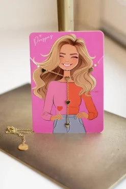 Ketting five tiny hearts | Goud | Studio Poespas DAMES Sieraden|Snøpskes