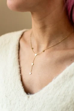 Ketting five tiny hearts | Goud | Studio Poespas DAMES Sieraden|Snøpskes