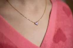 Sale Ketting hartje geometrisch | Roze/goud | DAMES Sieraden|Snøpskes