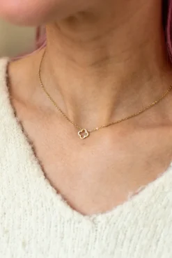 Online Ketting klavertje vier | Goud | Studio Poespas DAMES Sieraden|Snøpskes
